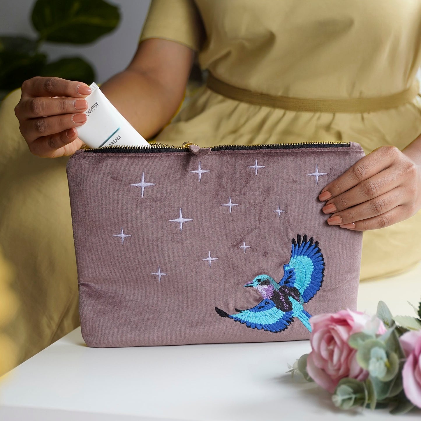 Everyday Pouch Indian Roller Blush Mocha