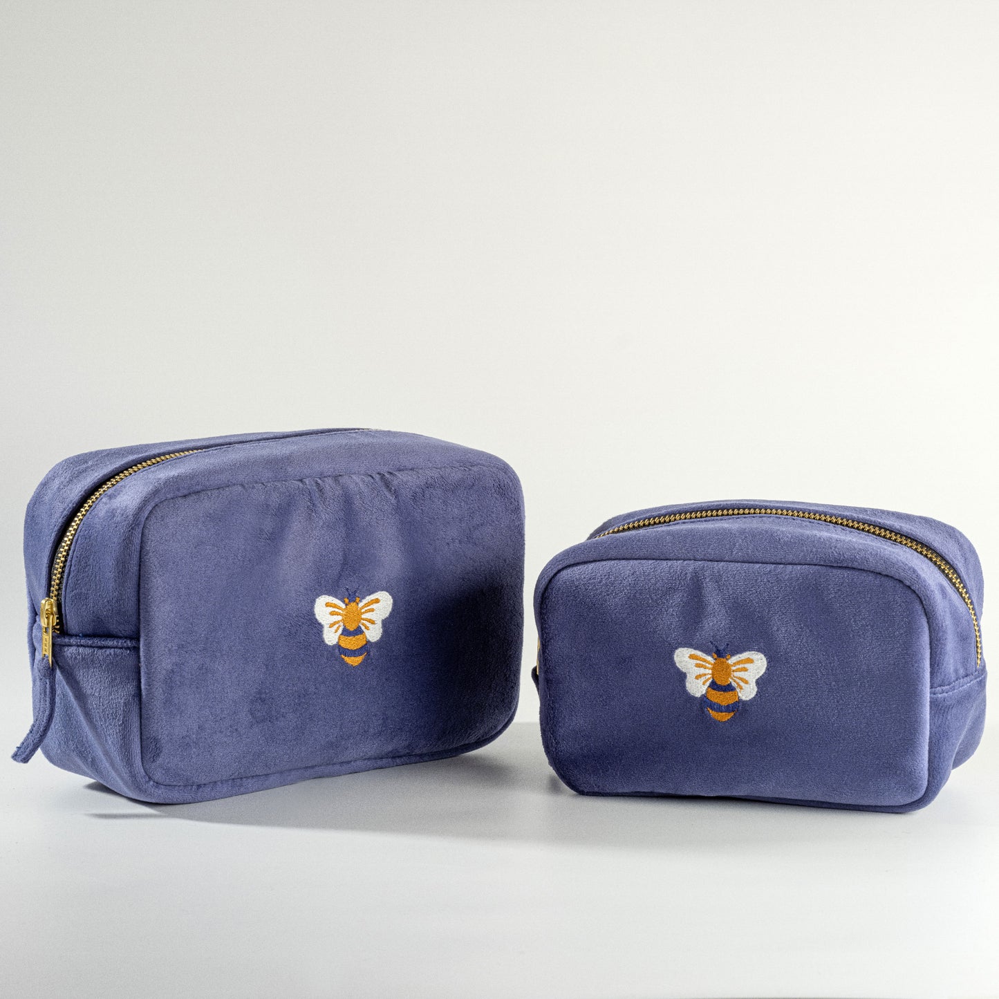 Travel Pouch Honey Bee Large & Small Blue