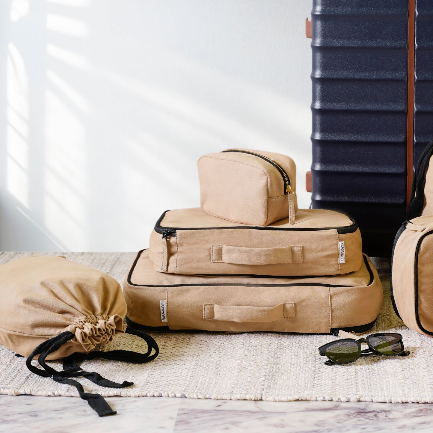 Complete Cotton Travel Set – 9 Pieces Sand Dune