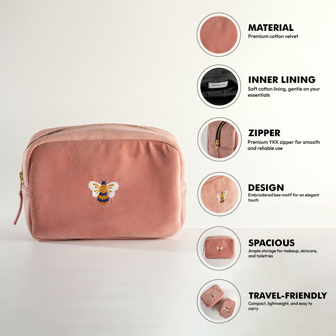Travel Pouch Honey Bee Pink