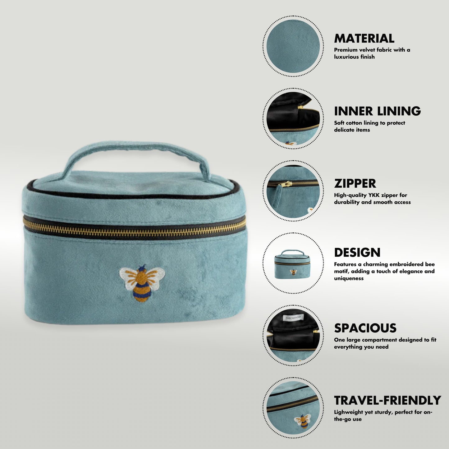 Vanity Bag Honey Bee Large & Small Green