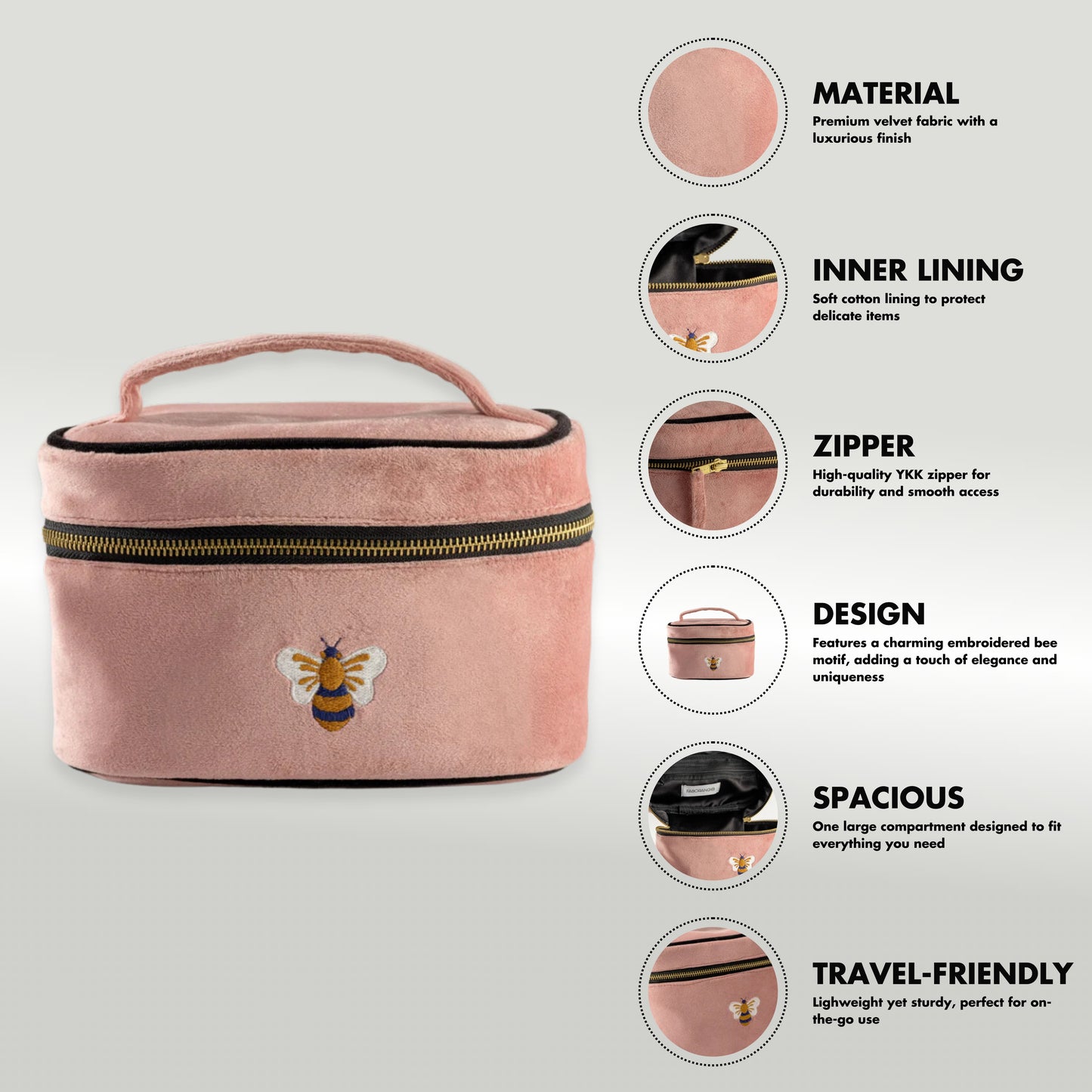Vanity Bag Honey Bee Pink