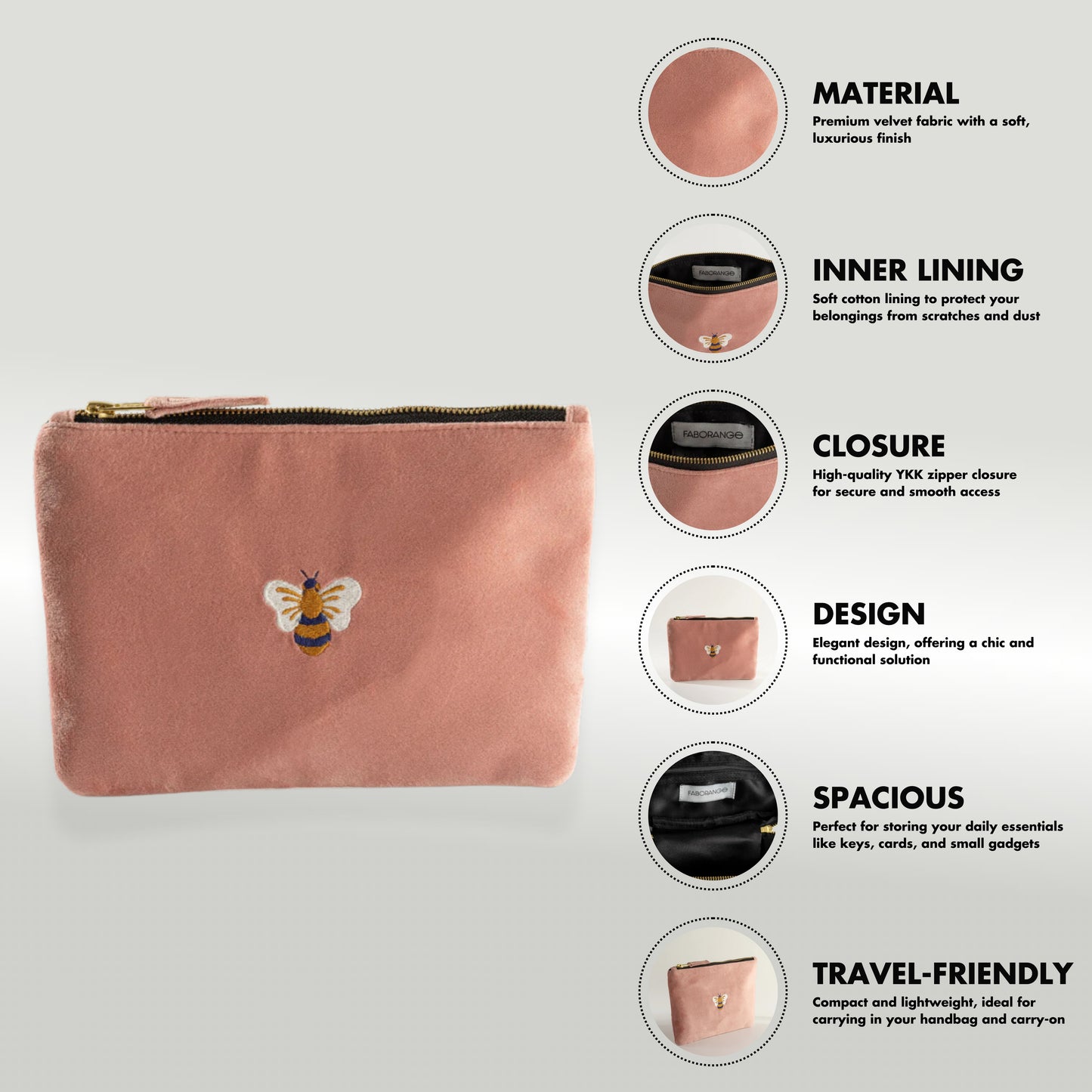 Everyday Pouch Mini Honey Bee Pink