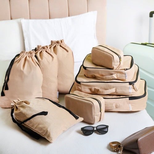 Complete Cotton Travel Set – 9 Pieces Sand Dune