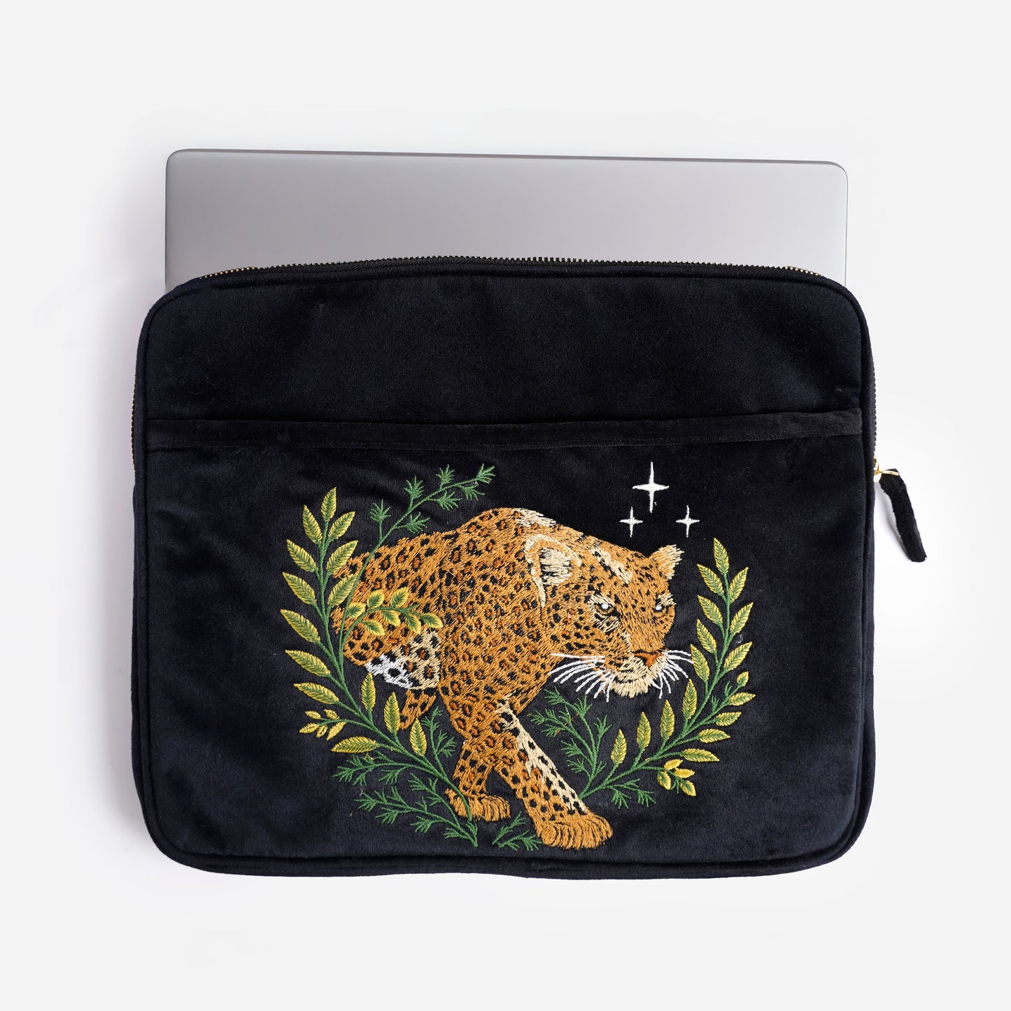 Wild Grace Set Leopard’s Grace Black Laptop Sleeve & Everyday Pouch