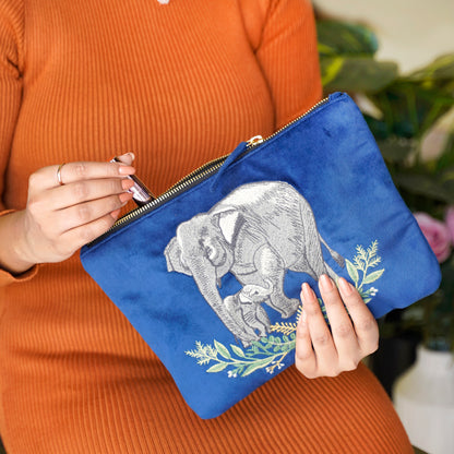Everyday Pouch Elephant Trails Blue