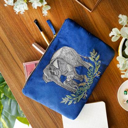 Everyday Pouch Elephant Trails Blue