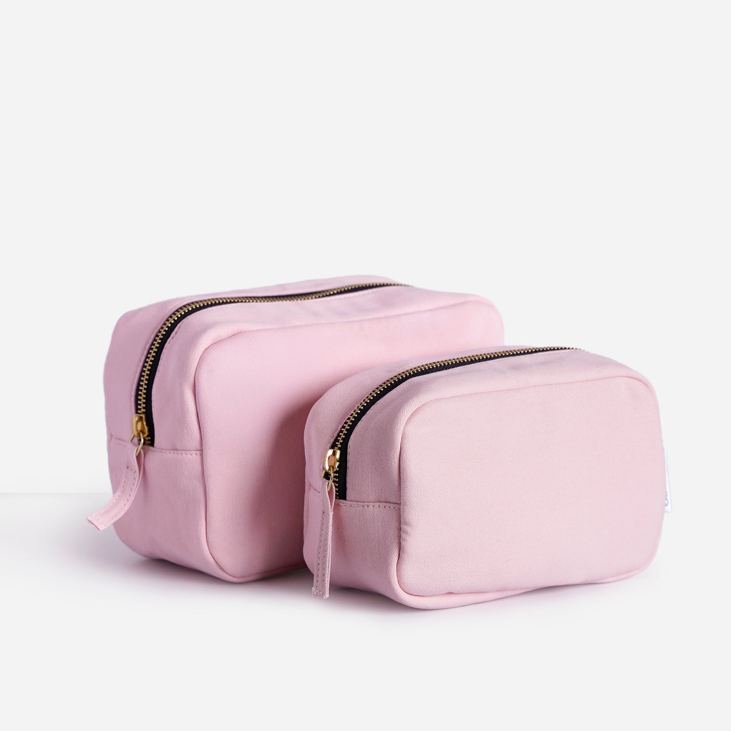 Cotton Travel Pouch Large & Small Pink Bloom