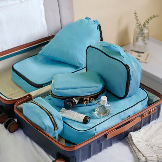 Complete Cotton Travel Set – 9 Pieces Blue Escape
