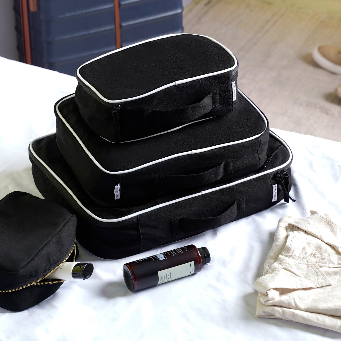 Travel Packing Cubes Black Voyage