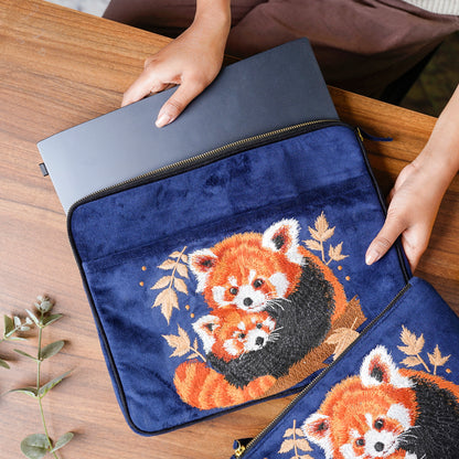 Wild Grace Set Red Panda Ember Laptop Sleeve & Everyday Pouch