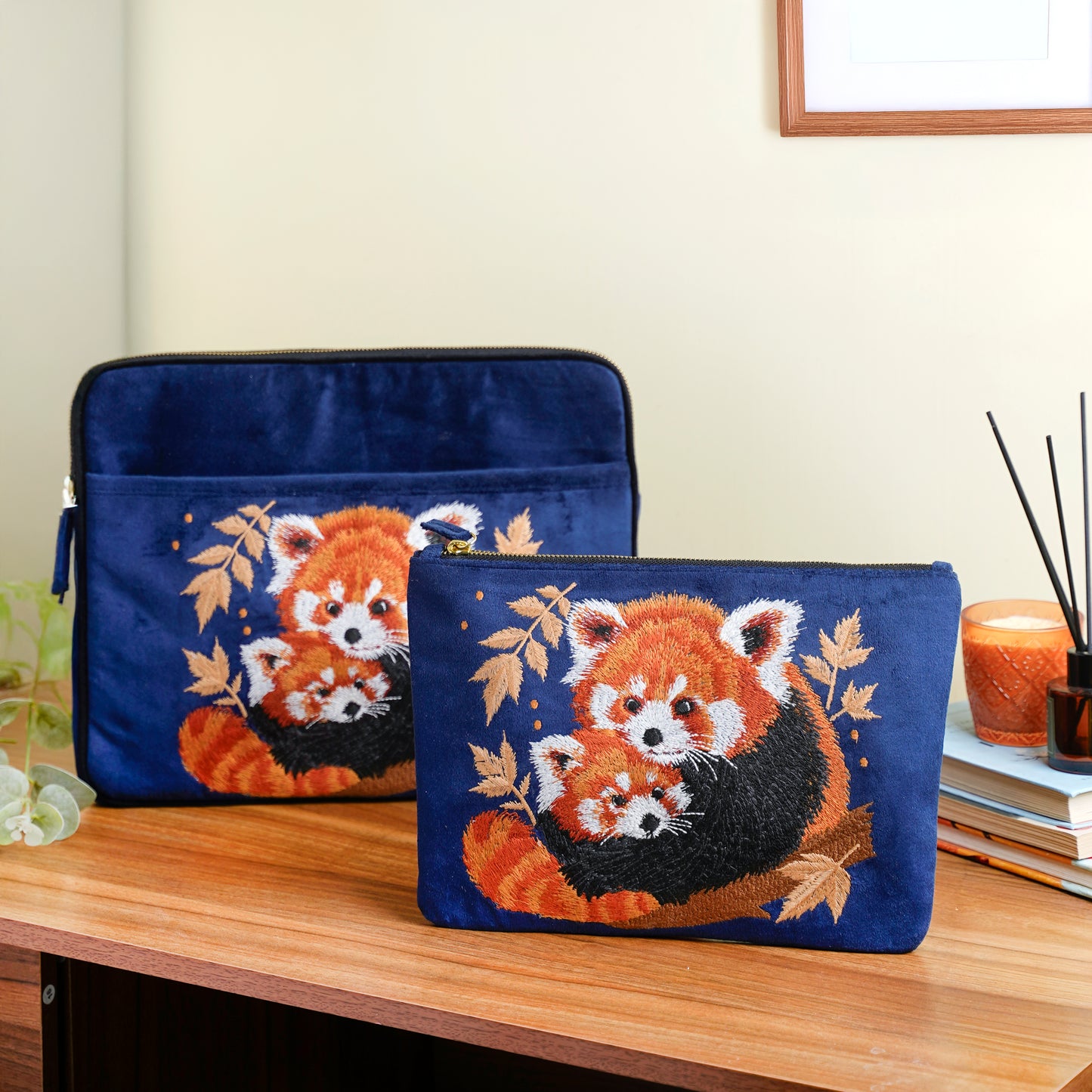 Wild Grace Set Red Panda Ember Laptop Sleeve & Everyday Pouch