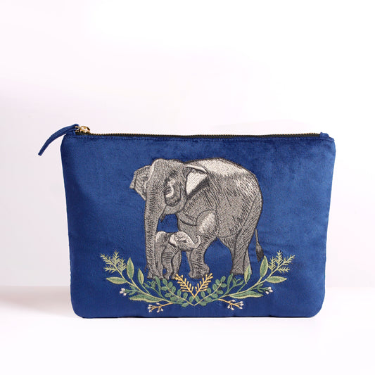 Everyday Pouch Elephant Trails Blue