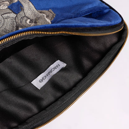 Wild Grace Set Elephant Trails Blue- Laptop Sleeve & Everyday Pouch
