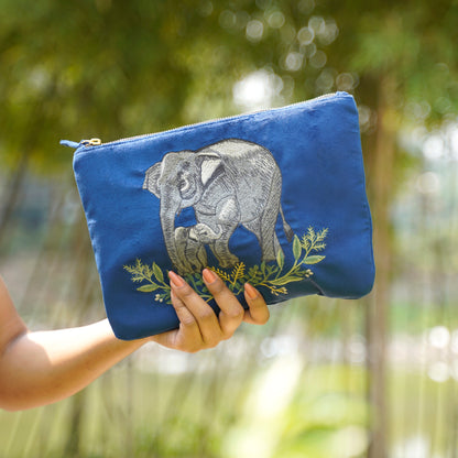 Everyday Pouch Elephant Trails Blue