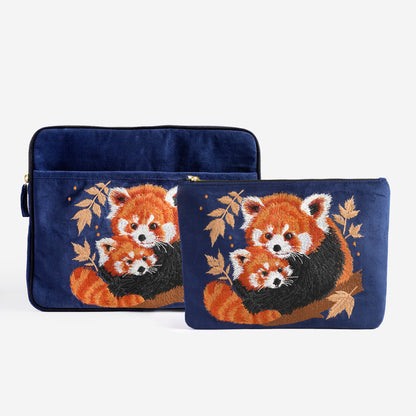 Wild Grace Set Red Panda Ember Laptop Sleeve & Everyday Pouch